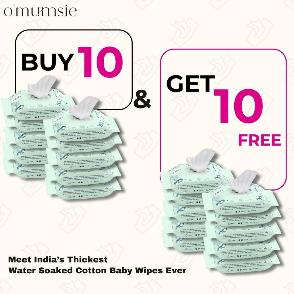  Thick moist baby wipes infused with aloe vera for soothing care
